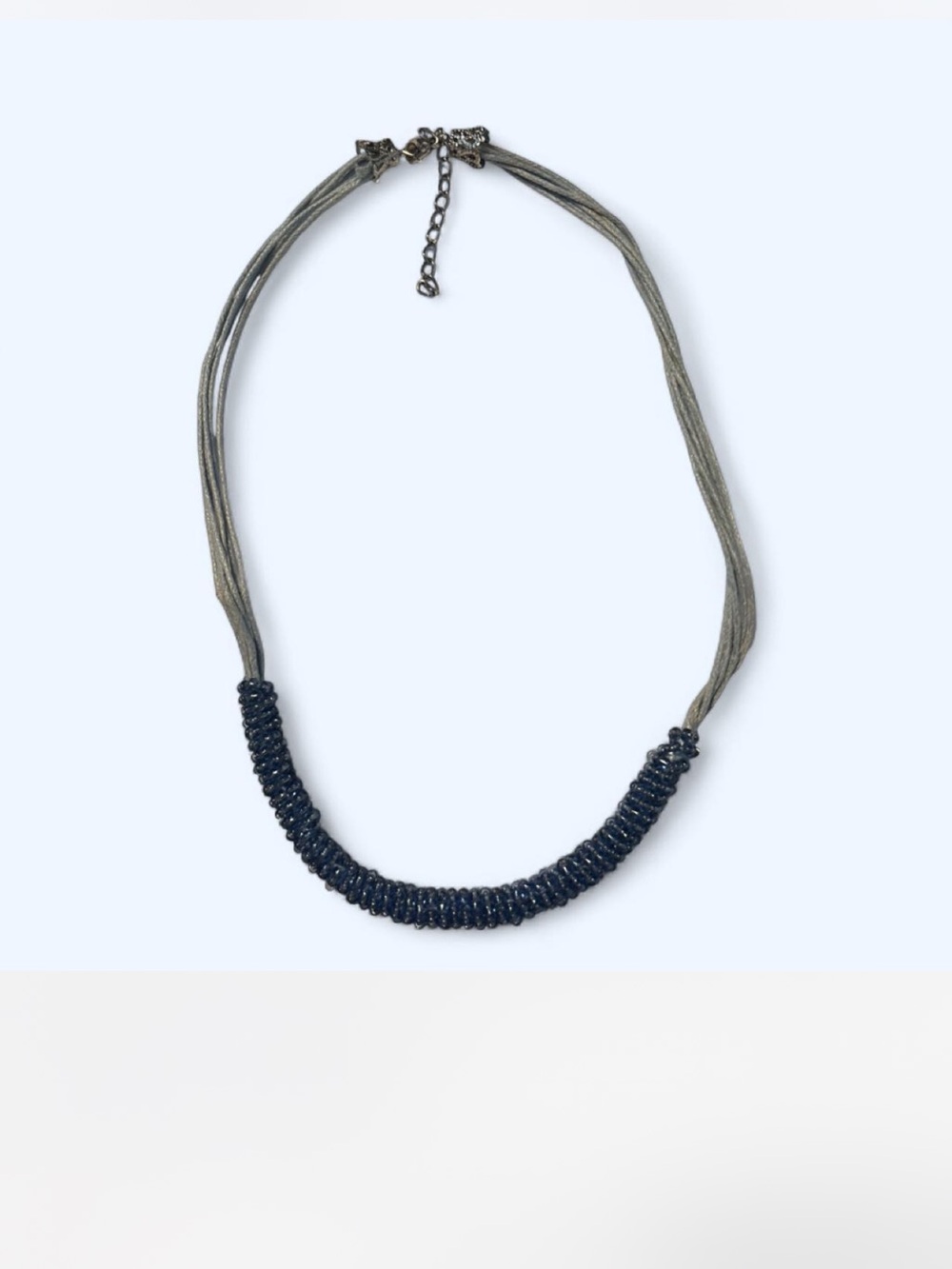 Delicate Navy Beaded Multi-Strand Necklace